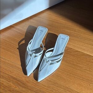 Zara White Mules